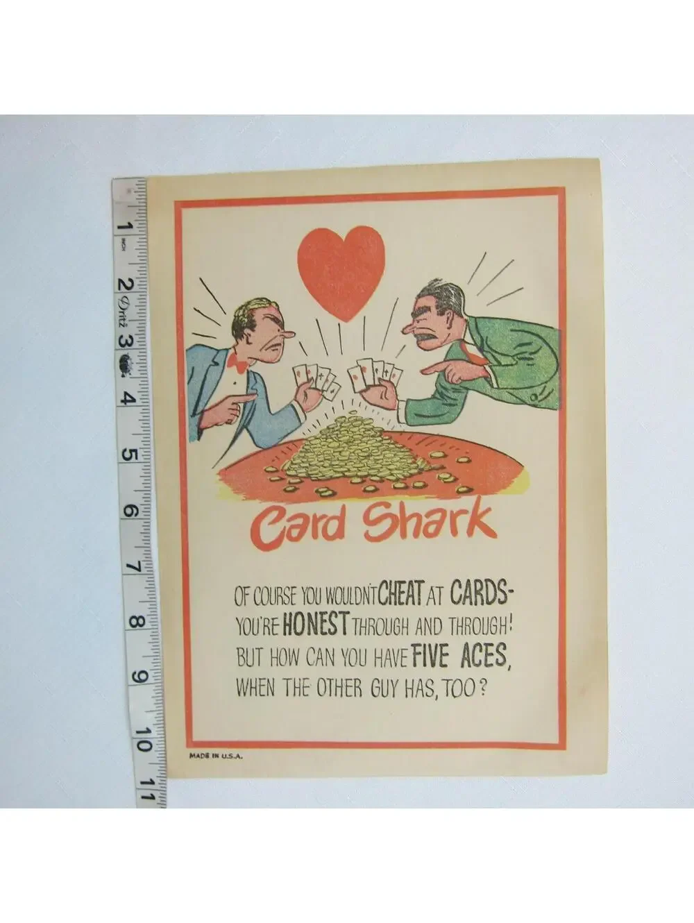 Vintage Vinegar Valentine Card Shark Penny Dreadful Sarcasm Insult Poem Ephemera